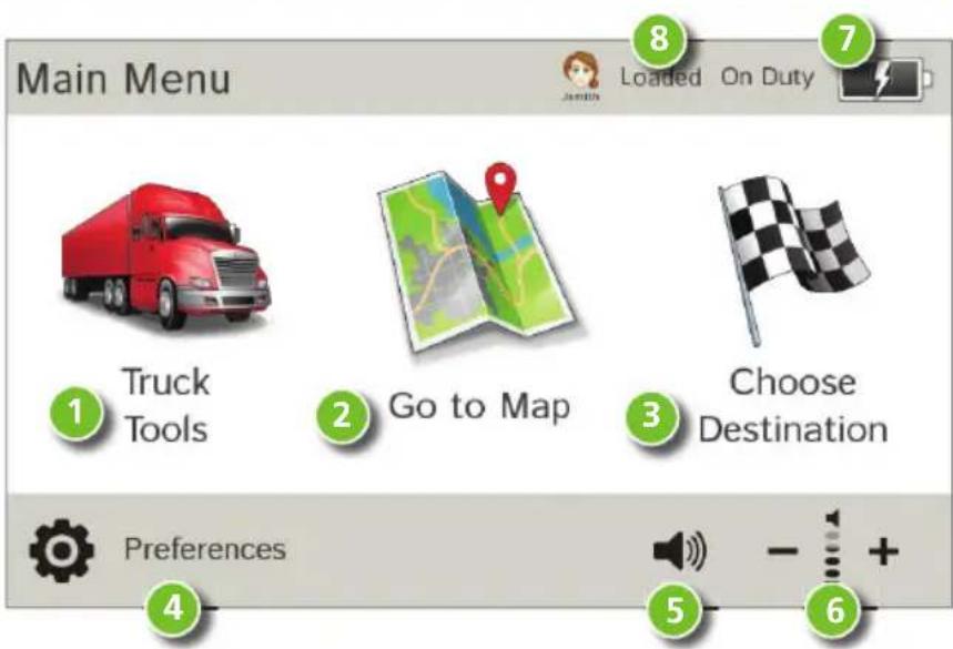 Rand McNally IntelliRoute TND 730 - Main Menu - 1