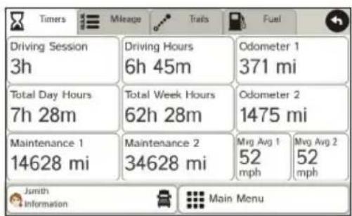 Rand McNally IntelliRoute TND 730 - View Timers and Logs - 1