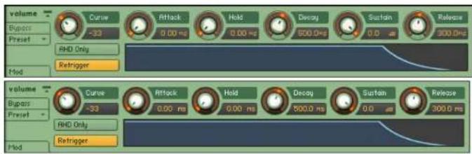 NATIVE INSTRUMENTS Kontakt 4 - Contrôles de l'enveloppe AHDSR - 1