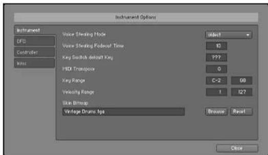 NATIVE INSTRUMENTS Kontakt 4 - Onglet Instrument - 1