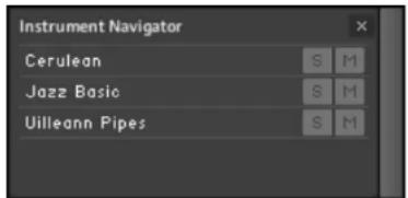 NATIVE INSTRUMENTS Kontakt 4 - Panneau Instrument Navigator - 1