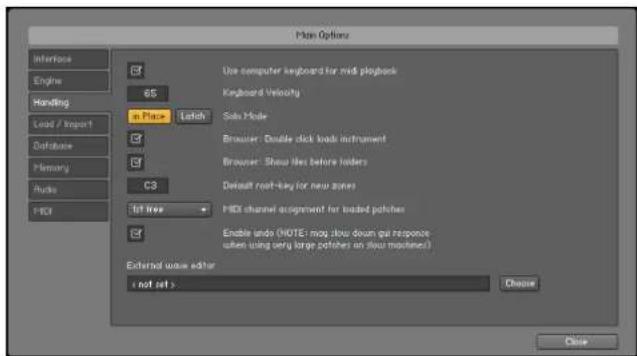 NATIVE INSTRUMENTS Kontakt 4 - Onglet Handling - 1