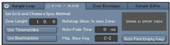 NATIVE INSTRUMENTS Kontakt 4 - L'onglet Sync / Slice - 1