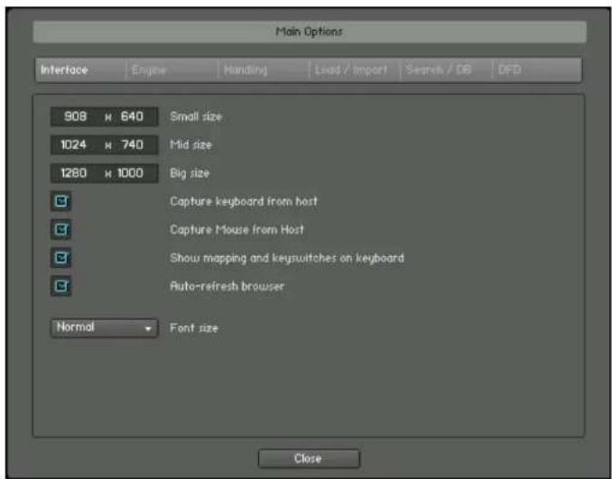 NATIVE INSTRUMENTS Kontakt 4 - Boite de dialogue Options - 1