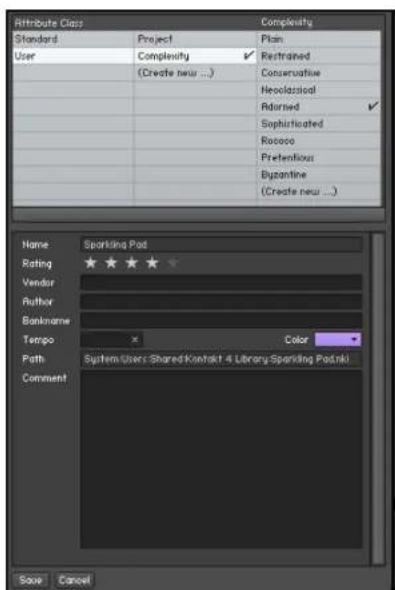 NATIVE INSTRUMENTS Kontakt 4 - Définir vos propres ensembles d'attributs - 3
