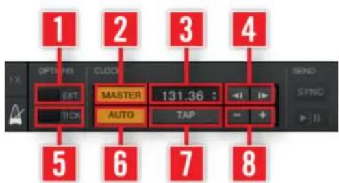 NATIVE INSTRUMENTS Traktor Scratch Audio 6 - Le panneau Master Clock - 1