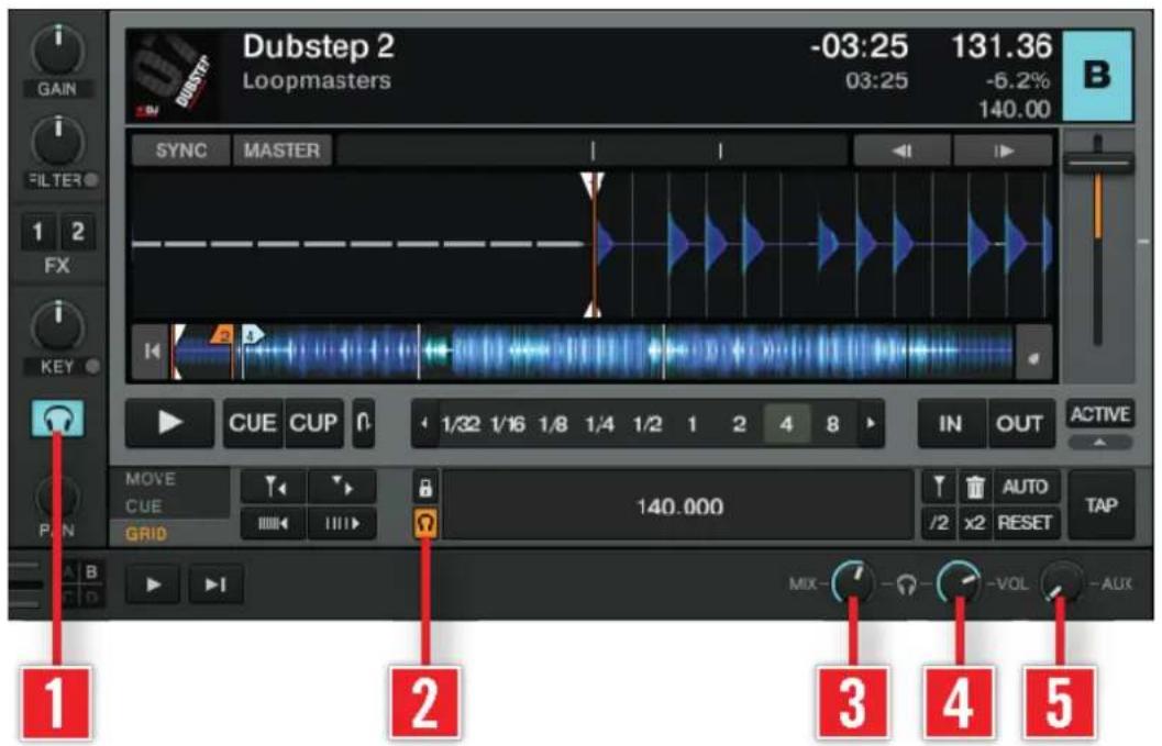 NATIVE INSTRUMENTS Traktor Scratch Audio 6 - Contrôles du casque - 1