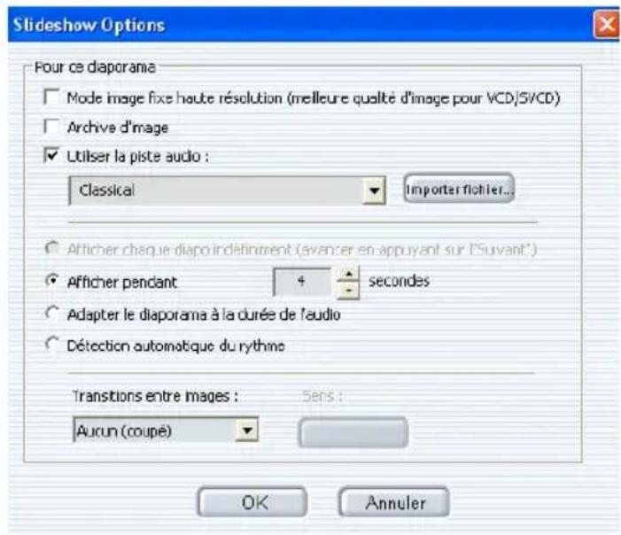 Avid Instant Video Album - Options des diaporamas - 1