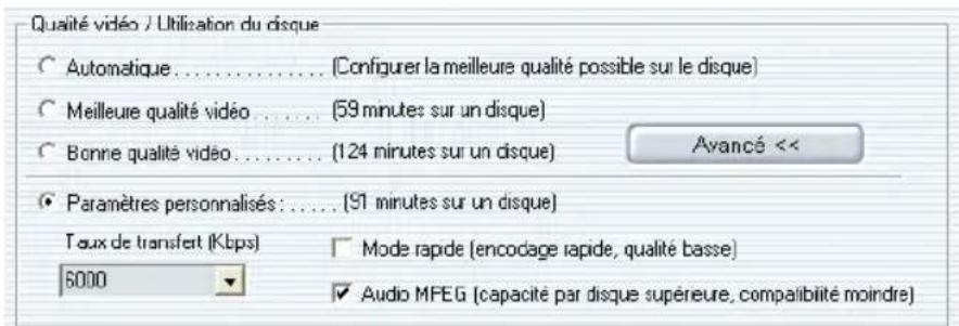 Avid Instant Video Album - Paramètres personnalisés - 1