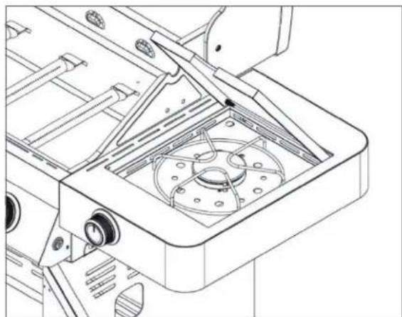 Rösle Videro G6S Vario - Brûleur l'atéral avec plaque de cuisson à gaz (équipement en option) - 1