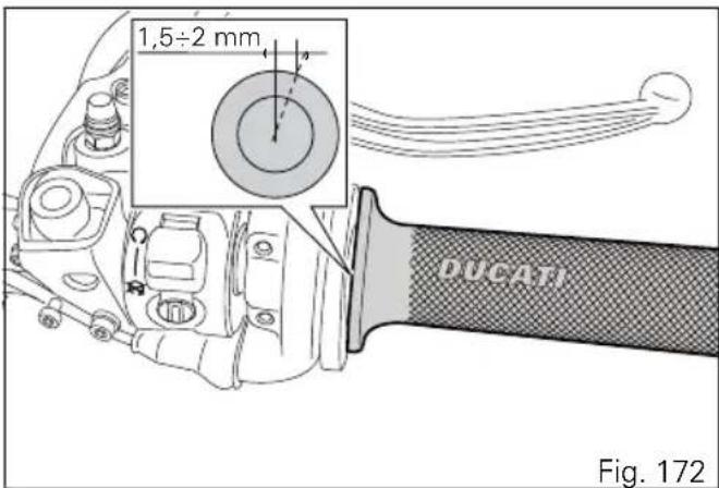 DUCATI Multistrada 1200 S Granturismo (2014) - Réglage de la course à vide de la poignée des gaz - 1