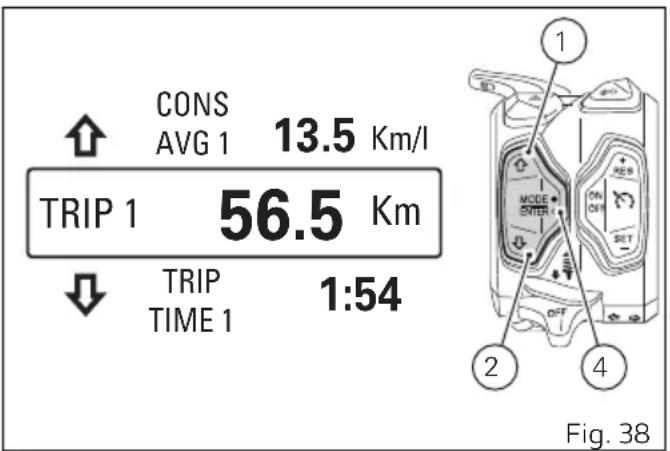 DUCATI Multistrada 1260 Enduro (2020) - Compteur kilométrique journalier 1 (TRIP 1) - 1