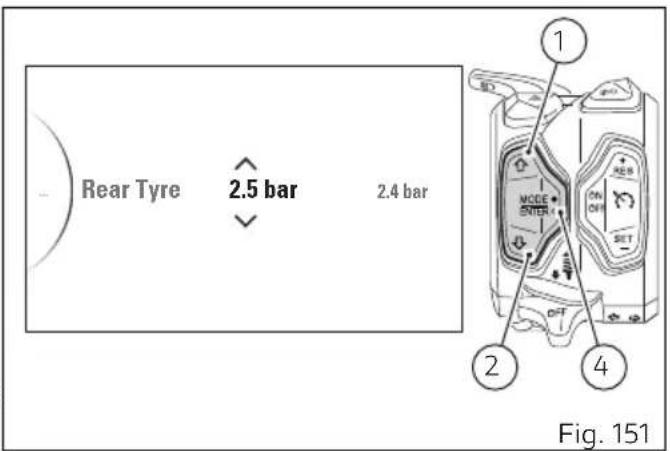 DUCATI Multistrada 1260 Enduro (2020) - Réglage pression de référence des capteurs pneus (Tyre Pressures) - accessoire - 4