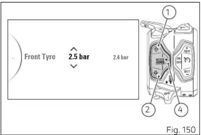 DUCATI Multistrada 1260 Enduro (2020) - Réglage pression de référence des capteurs pneus (Tyre Pressures) - accessoire - 3