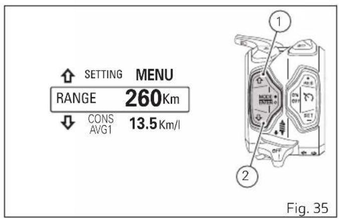DUCATI Multistrada 1260 Enduro (2020) - Fonctions du Menu - 2