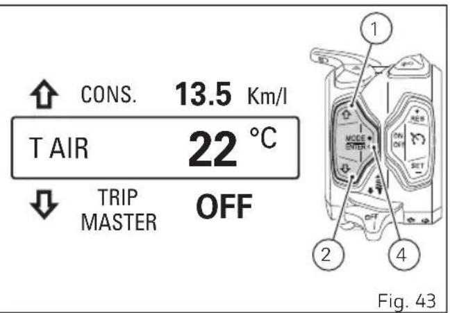 DUCATI Multistrada 1260 Enduro (2020) - Température air ambiant extérieur (T-AIR) - 1