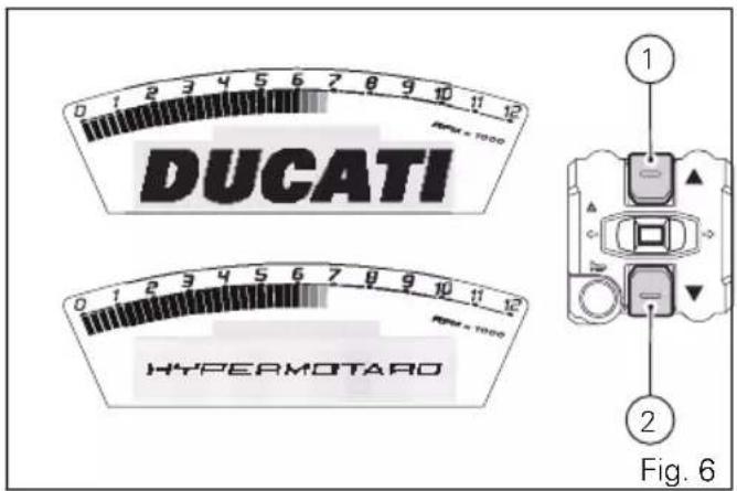 DUCATI Hypermotard SP (2013) - LCD (afficheur à cristaux liquides) – Réglage / affichage des paramètres - 1