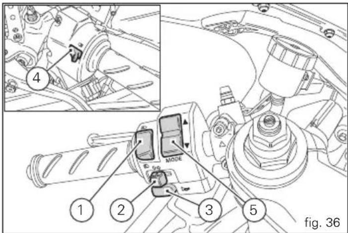 DUCATI 848evo Corse SE (2012) - Commutateur gauche (fig. 36) - 1