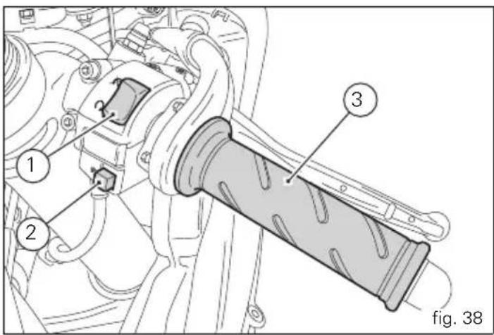 DUCATI 848evo Corse SE (2012) - Poignée des gaz (fig. 38) - 1