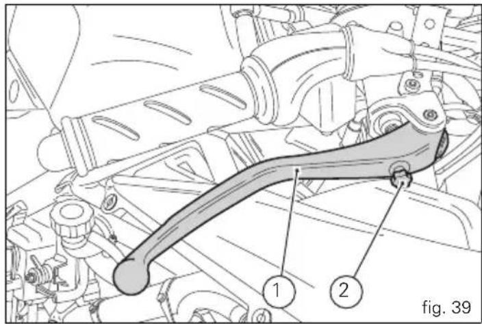 DUCATI 848evo Corse SE (2012) - Levier de commande du frein avant (fig. 39) - 1
