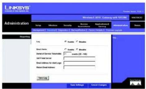 LINKSYS WAG54GX2 - Email Alerts - 1
