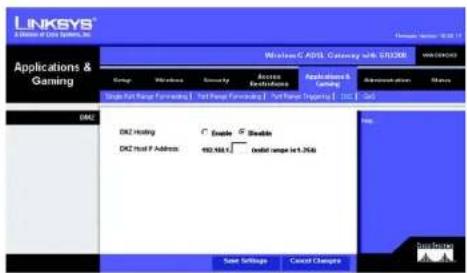LINKSYS WAG54GX2 - DMZ - 1