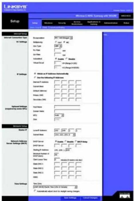 LINKSYS WAG54GX2 - Internet Setup (Configuration Internet) - 2