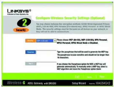 LINKSYS WAG54GX2 - WEP (128-Bit) - 1