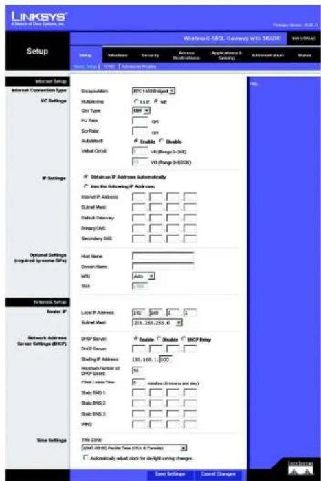 LINKSYS WAG54GX2 - „Internet Setup“ (Internet-Einrichtung) - 2