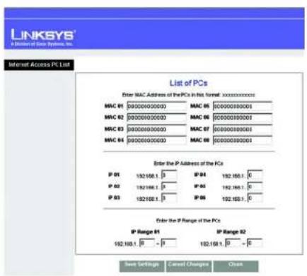 LINKSYS WAG54GX2 - Internet Access Policy - 3