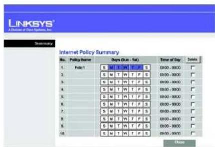 LINKSYS WAG54GX2 - „Internet Access Policy“ (Richtlinien für Internetzugriff) - 2