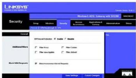 LINKSYS WAG54GX2 - Firewall - 1