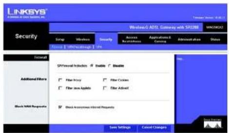 LINKSYS WAG54GX2 - Block WAN Requests - 1