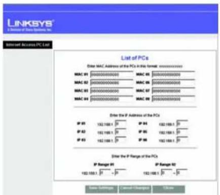 LINKSYS WAG54GX2 - Internet Access Policy (Stratégie d'accès à Internet) - 3