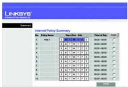 LINKSYS WAG54GX2 - Internet Access Policy (Stratégie d'accès à Internet) - 2
