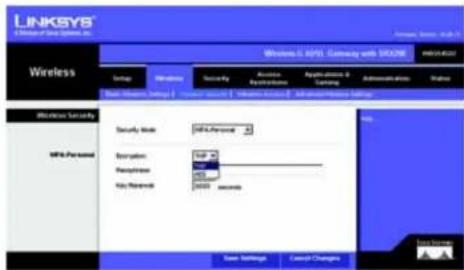 LINKSYS WAG54GX2 - WPA2-Personal (WPA2 personnel) - 1