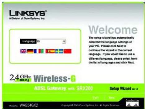 LINKSYS WAG54GX2 - Using the Setup Wizard - 1