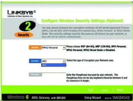 LINKSYS WAG54GX2 - WPA2 Personal - 2