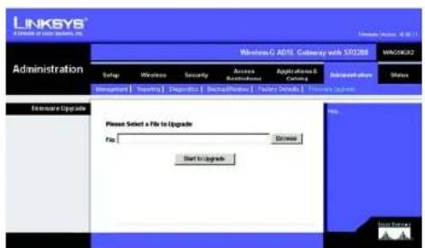 LINKSYS WAG54GX2 - „Firmware Upgrade“ (Aktualisieren der Firmware) - 2