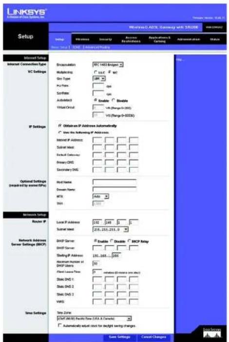 LINKSYS WAG54GX2 - Internet Setup - 2