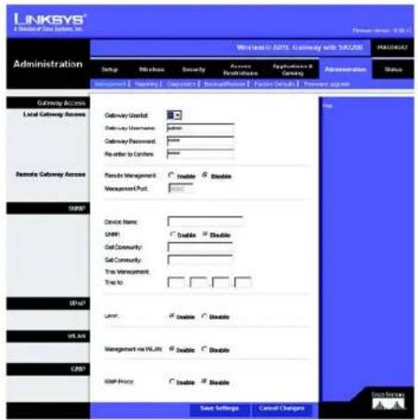 LINKSYS WAG54GX2 - SNMP - 1