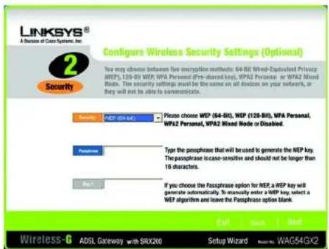 LINKSYS WAG54GX2 - WEP (64-Bit) - 1