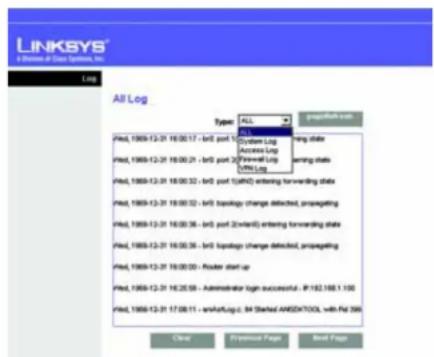 LINKSYS WAG54GX2 - Reporting (Rapports) - 1