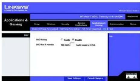 LINKSYS WAG54GX2 - DMZ - 1