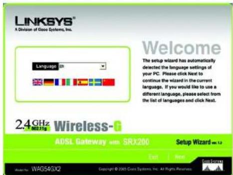 LINKSYS WAG54GX2 - Verwenden des Setup-Assistenten - 1