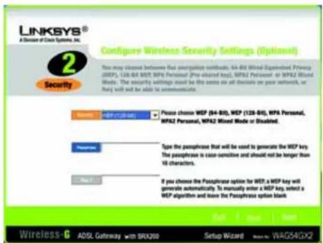 LINKSYS WAG54GX2 - WEP (128 bits) - 1