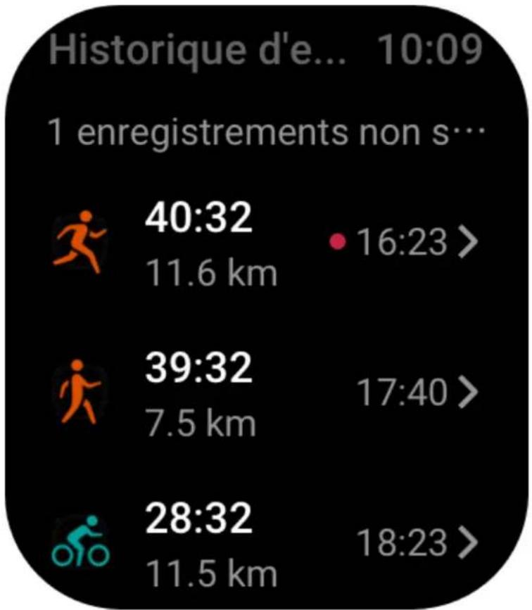 AMAZFIT GTS 3 - Données d'historique sur la montre - 1