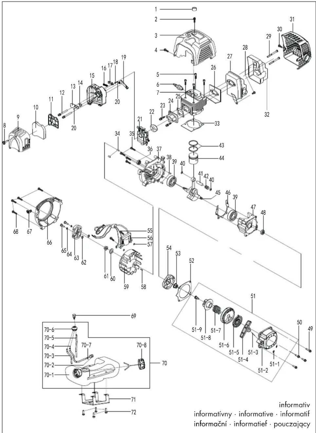 PARKSIDE PBS 2 A1 - Exploded Drawing • Explosionszeichnung Vue éclatée • Explosietekening • Vykres sestaveni Rozvinuté náčrtky • Rysunek samorozszerzajace - 1