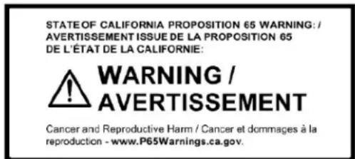 THERMADOR T24UR905RP - ADVERTENCIAS DE LA PROPUESTA 65 DEL ESTADO DE CALIFORNIA - 1