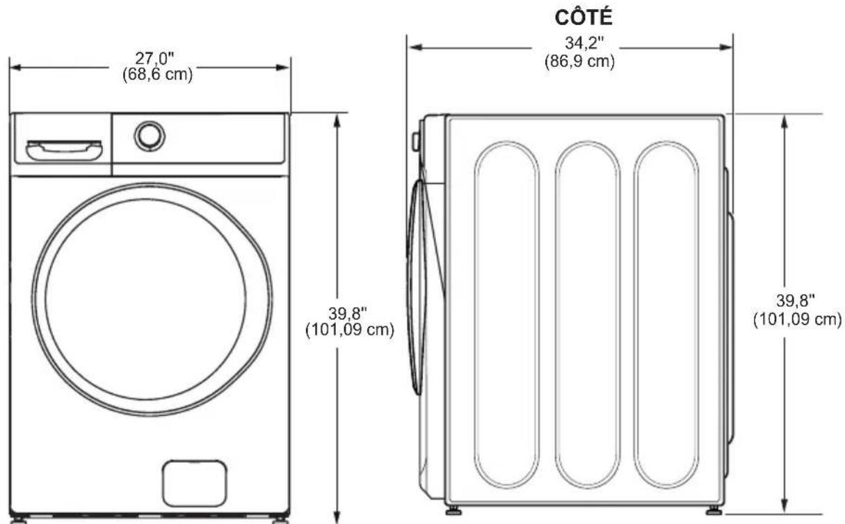 MIDEA MLH52S7AGS - DIMENSIONS BRUTES - 1
